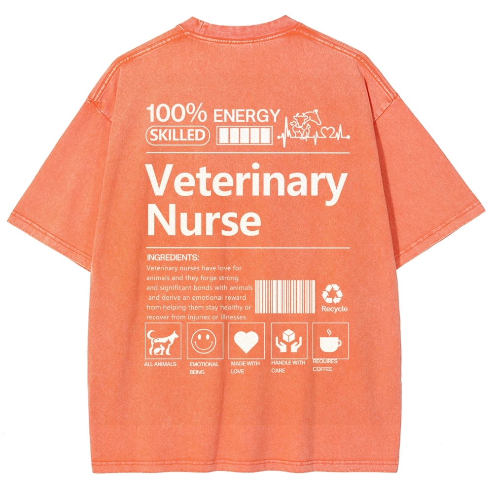 Veterinary Nurse Unisex Fit Washed T-Shirt Customscool