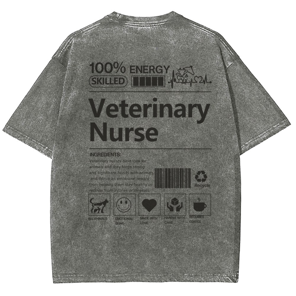 Veterinary Nurse Unisex Fit Washed T-Shirt Customscool