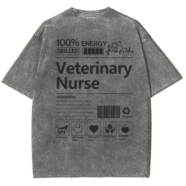 Veterinary Nurse Unisex Fit Washed T-Shirt Customscool