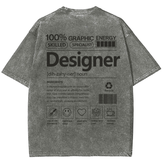 Designer Unisex Fit Washed T-Shirt Customscool