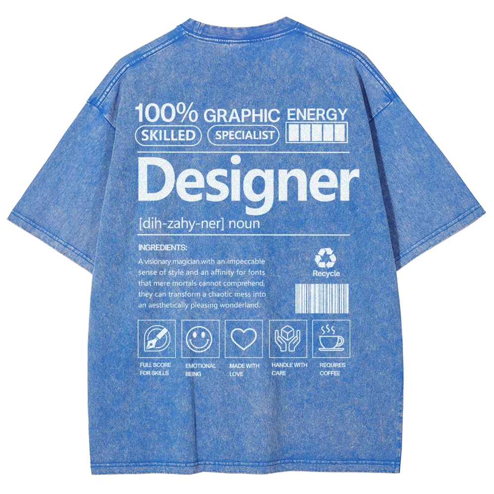 Designer Unisex Fit Washed T-Shirt Customscool