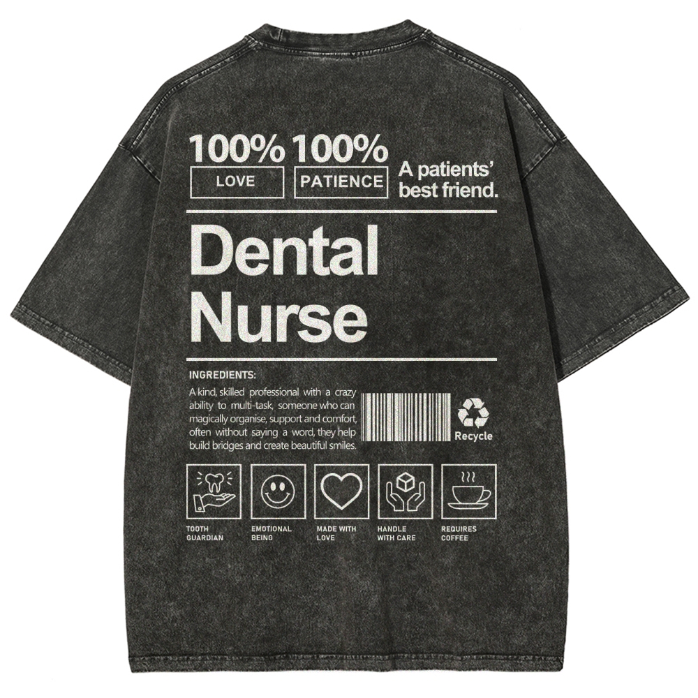 Dental Nurse Unisex Fit Washed T-Shirt Customscool