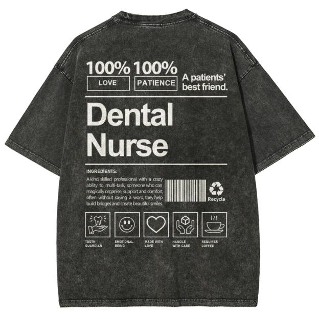 Dental Nurse Unisex Fit Washed T-Shirt Customscool