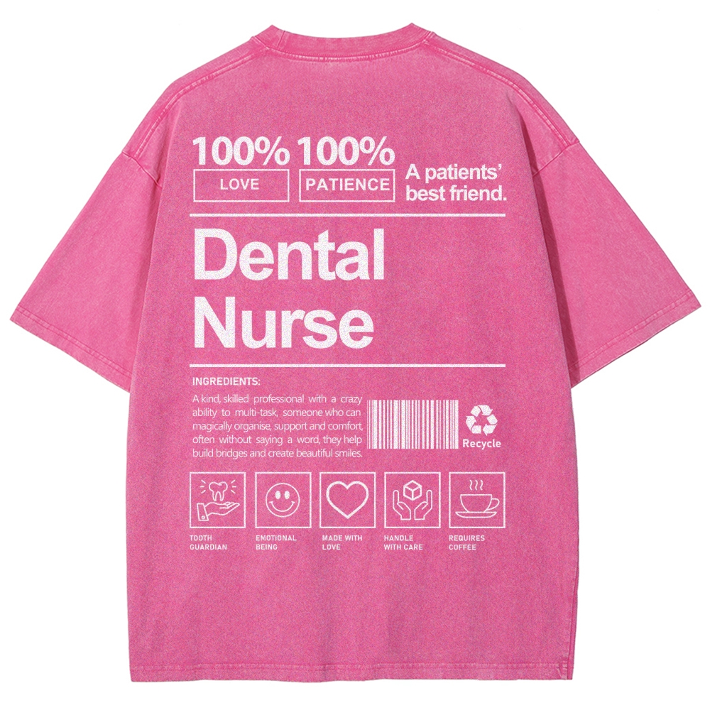 Dental Nurse Unisex Fit Washed T-Shirt Customscool
