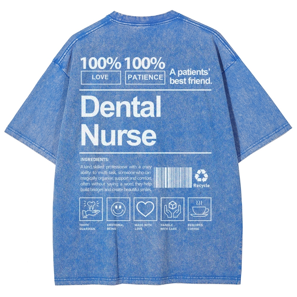 Dental Nurse Unisex Fit Washed T-Shirt Customscool