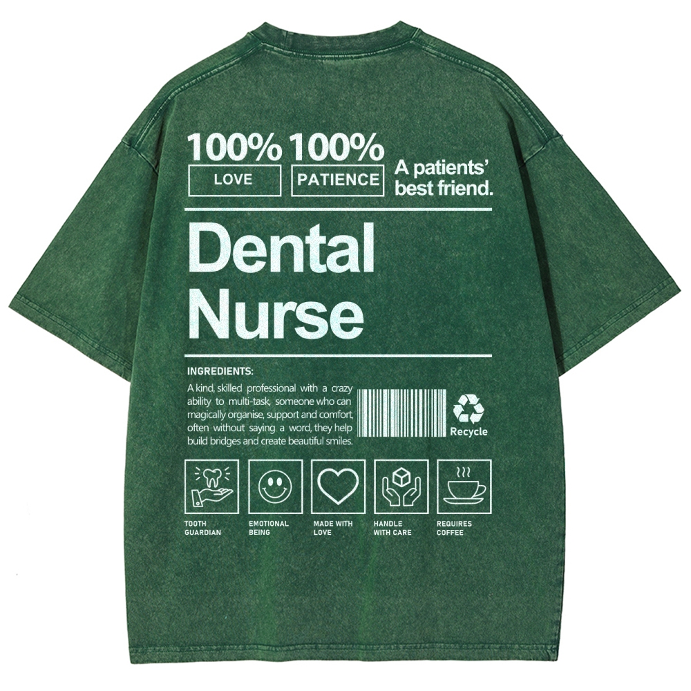 Dental Nurse Unisex Fit Washed T-Shirt Customscool