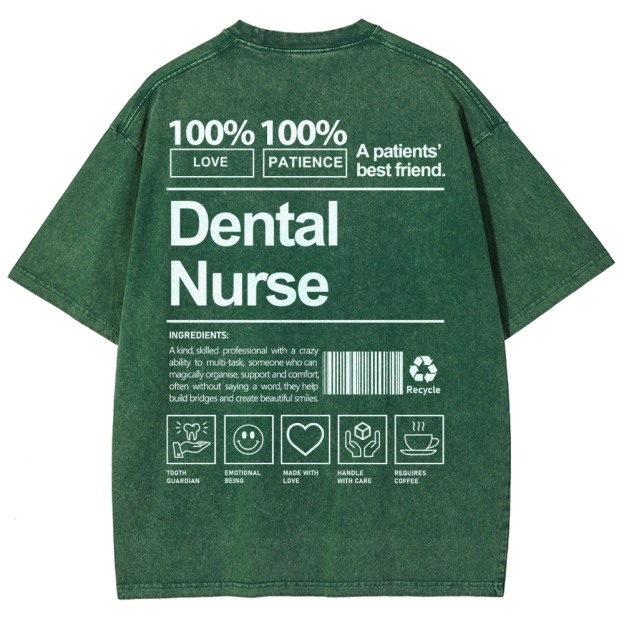 Dental Nurse Unisex Fit Washed T-Shirt Customscool