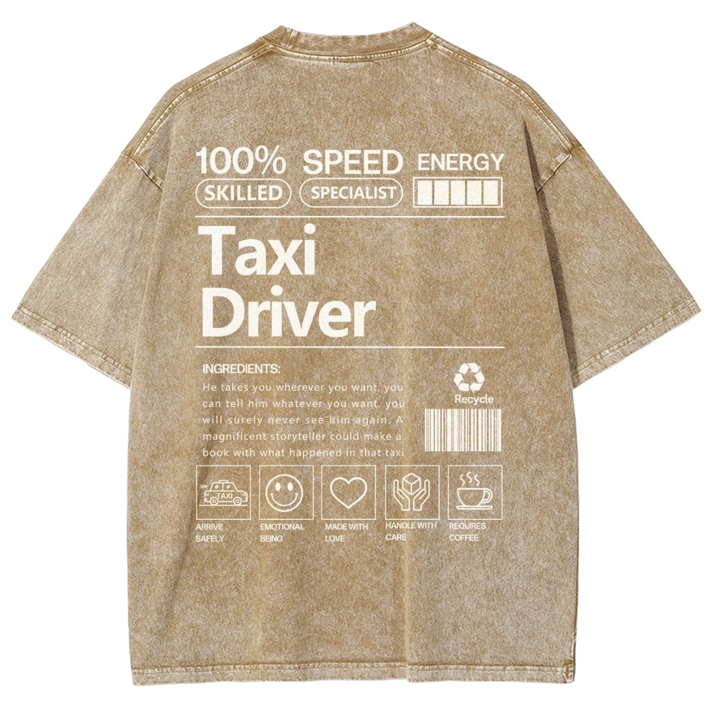 Taxi Driver Unisex Fit Washed T-Shirt