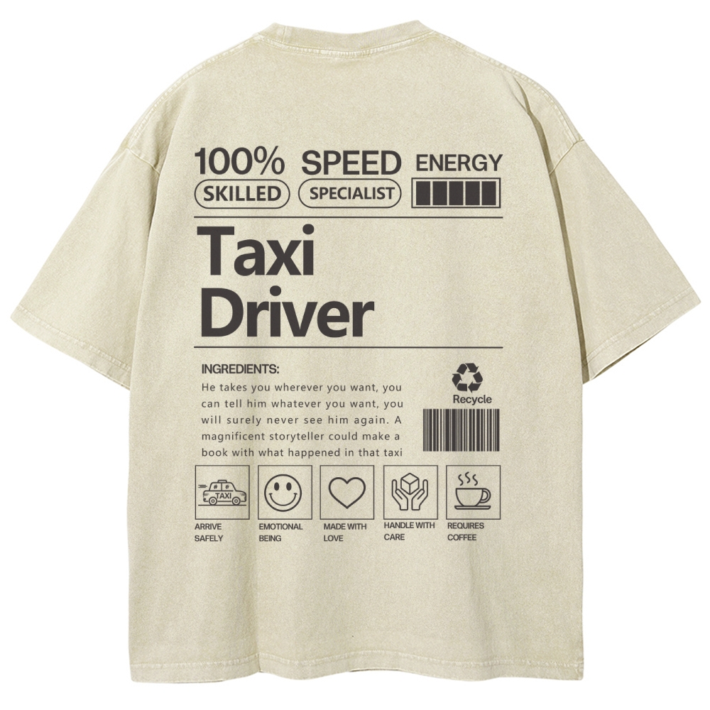 Taxi Driver Unisex Fit Washed T-Shirt