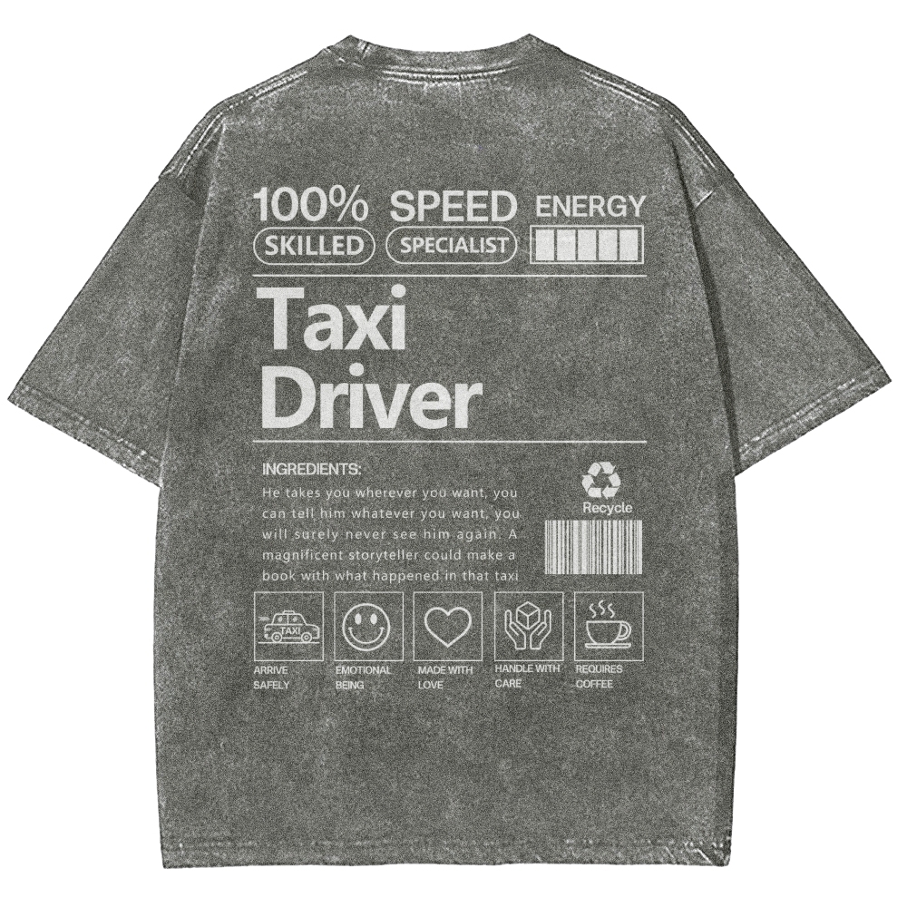 Taxi Driver Unisex Fit Washed T-Shirt