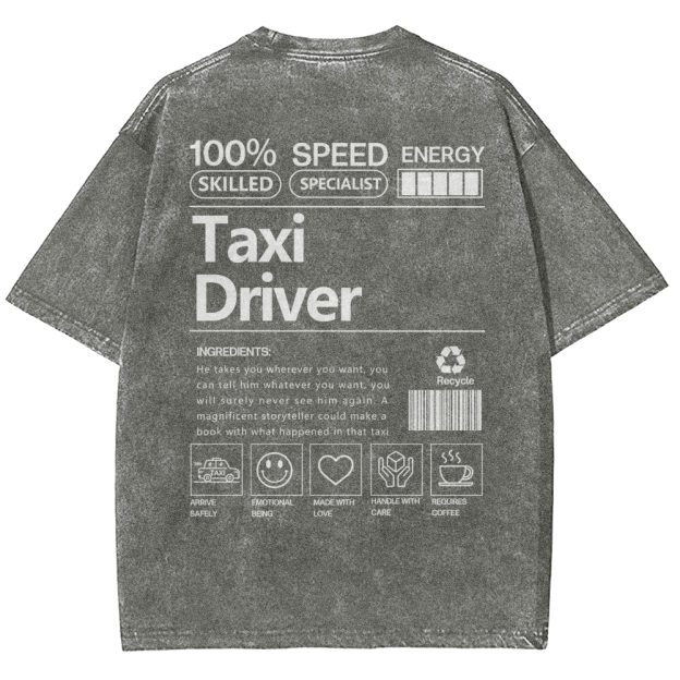 Taxi Driver Unisex Fit Washed T-Shirt