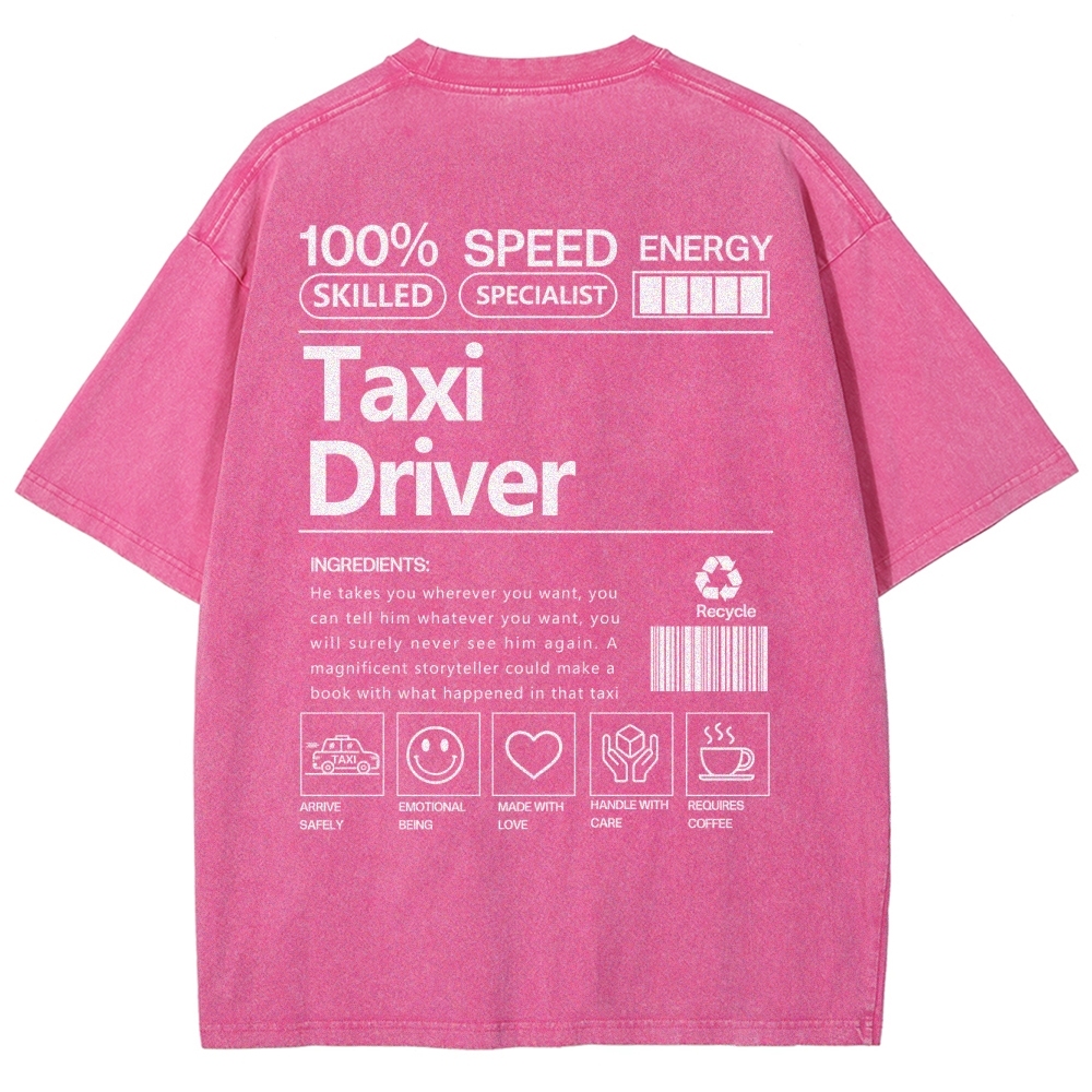 Taxi Driver Unisex Fit Washed T-Shirt