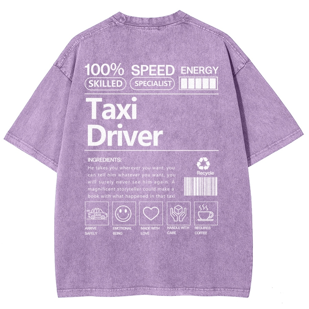 Taxi Driver Unisex Fit Washed T-Shirt