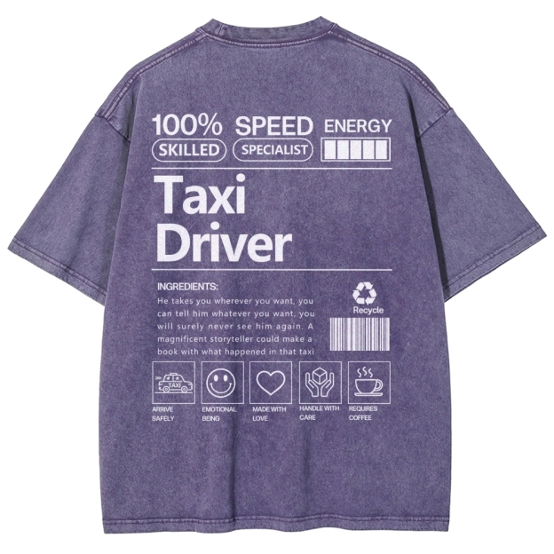 Taxi Driver Unisex Fit Washed T-Shirt