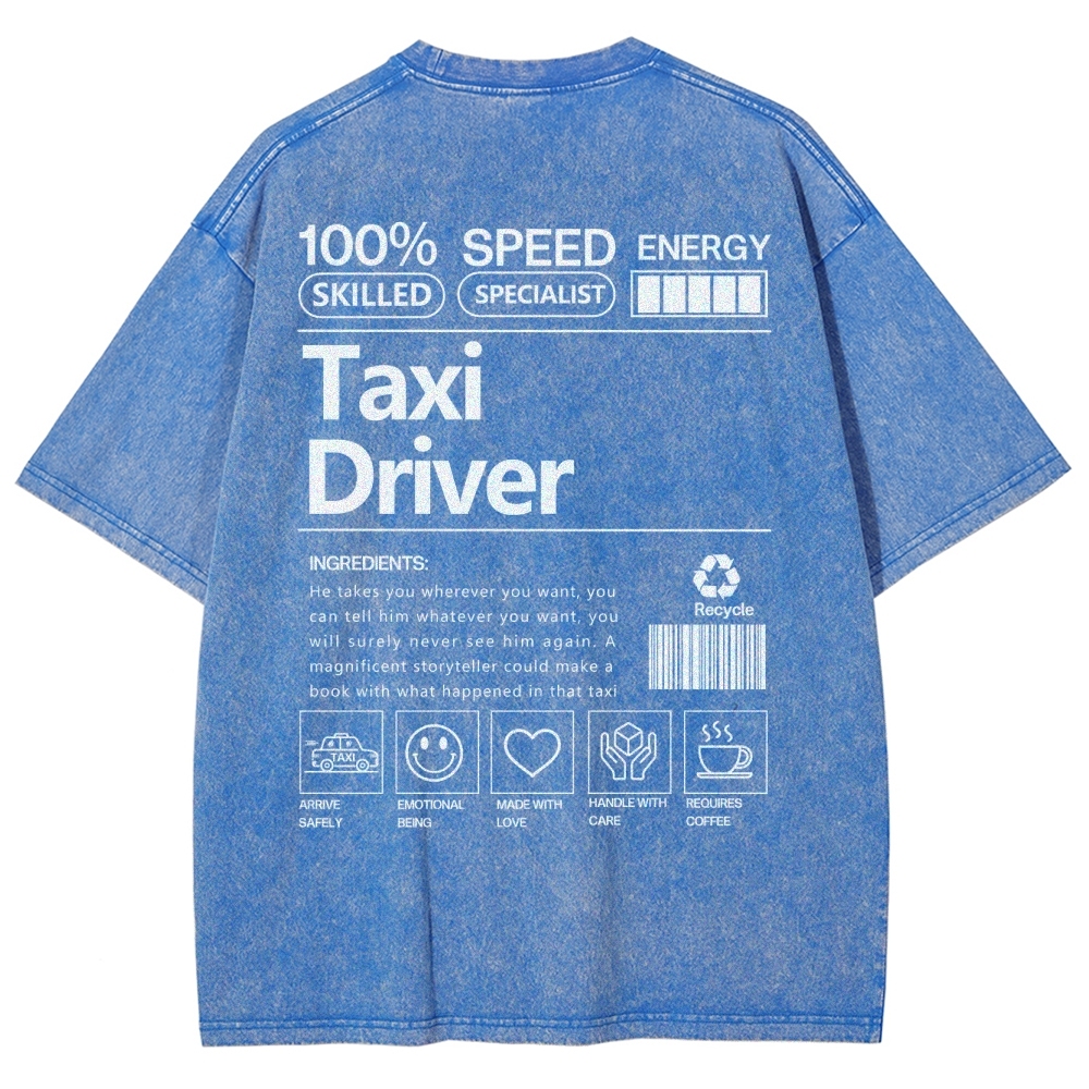 Taxi Driver Unisex Fit Washed T-Shirt