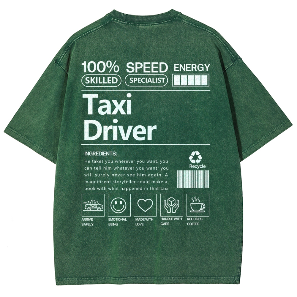 Taxi Driver Unisex Fit Washed T-Shirt