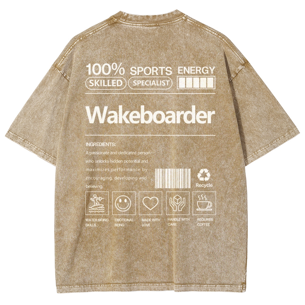 wakeboarder Unisex Fit Washed T-Shirt Customscool