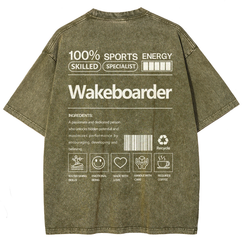 wakeboarder Unisex Fit Washed T-Shirt Customscool