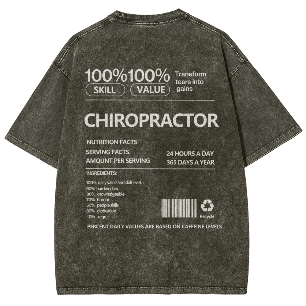 CHIROPRACTOR Unisex Fit Washed T-Shirt Customscool