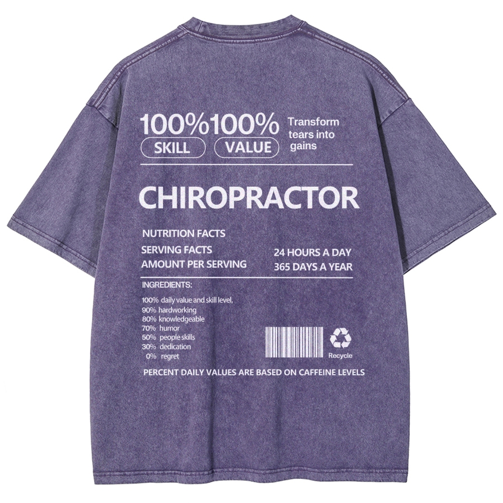 CHIROPRACTOR Unisex Fit Washed T-Shirt Customscool