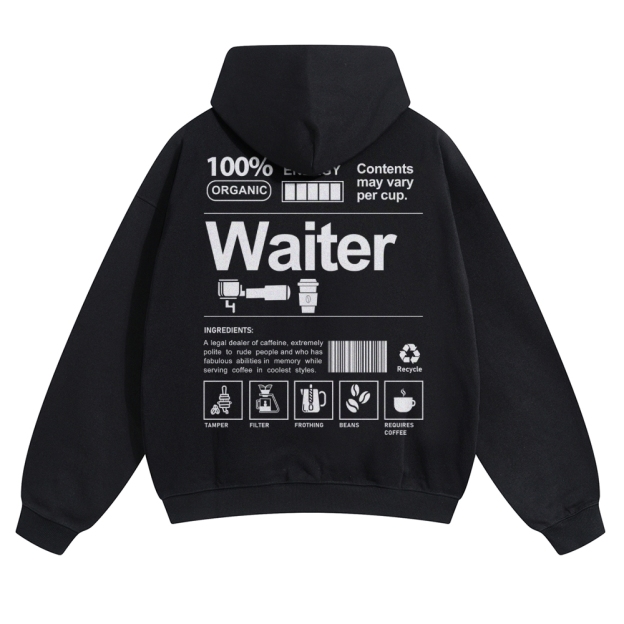 Waiter Solid Color Hoodie Customscool