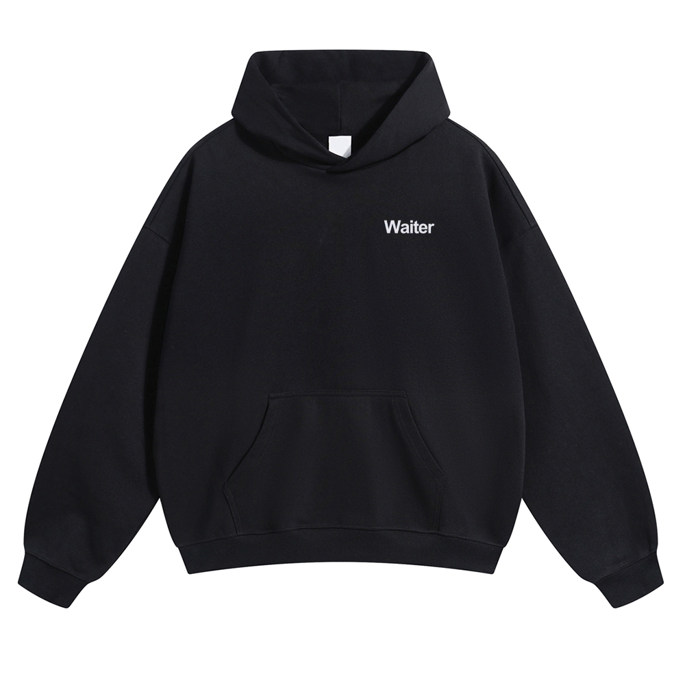 Waiter Solid Color Hoodie Customscool