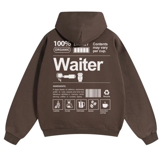 Waiter Solid Color Hoodie Customscool