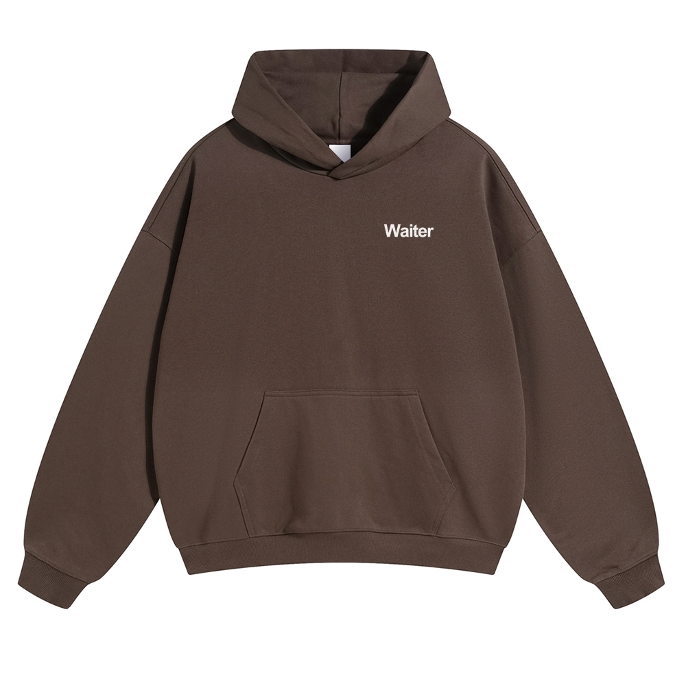Waiter Solid Color Hoodie Customscool