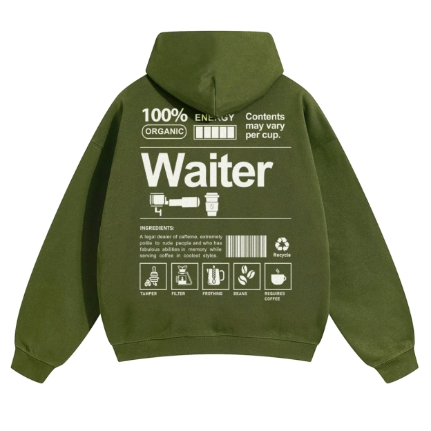 Waiter Solid Color Hoodie Customscool