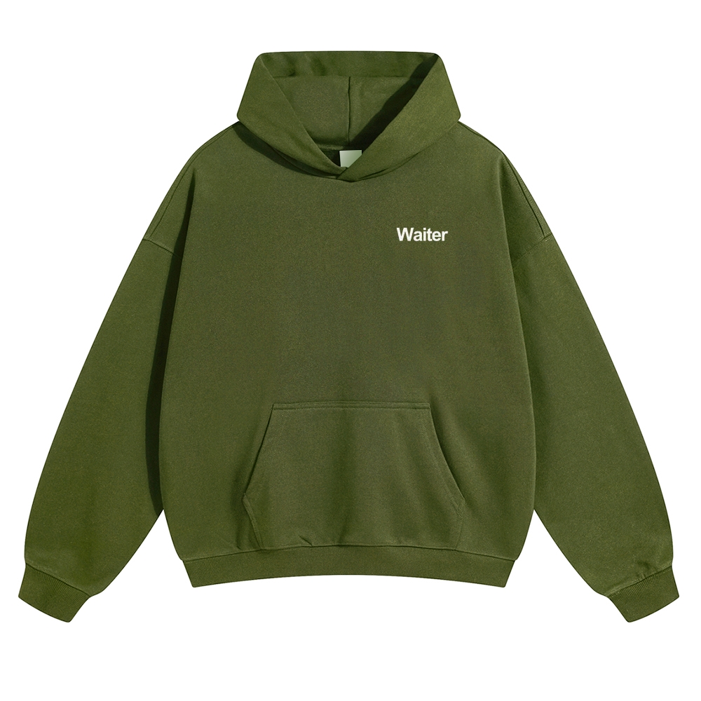 Waiter Solid Color Hoodie Customscool