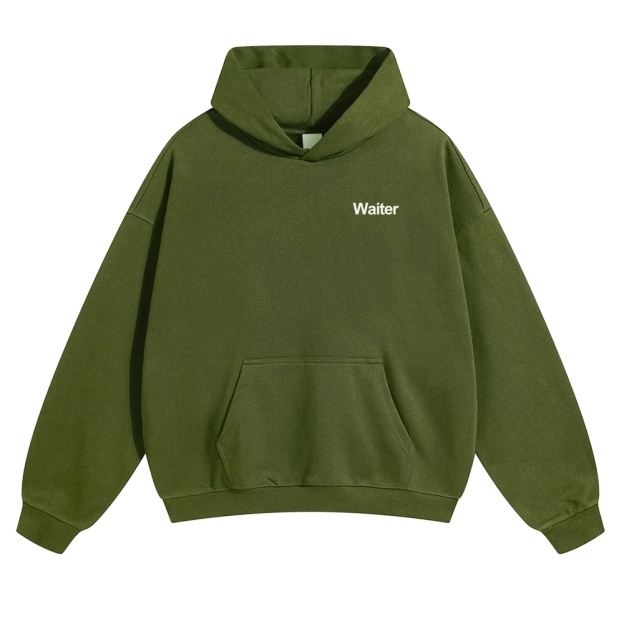 Waiter Solid Color Hoodie Customscool