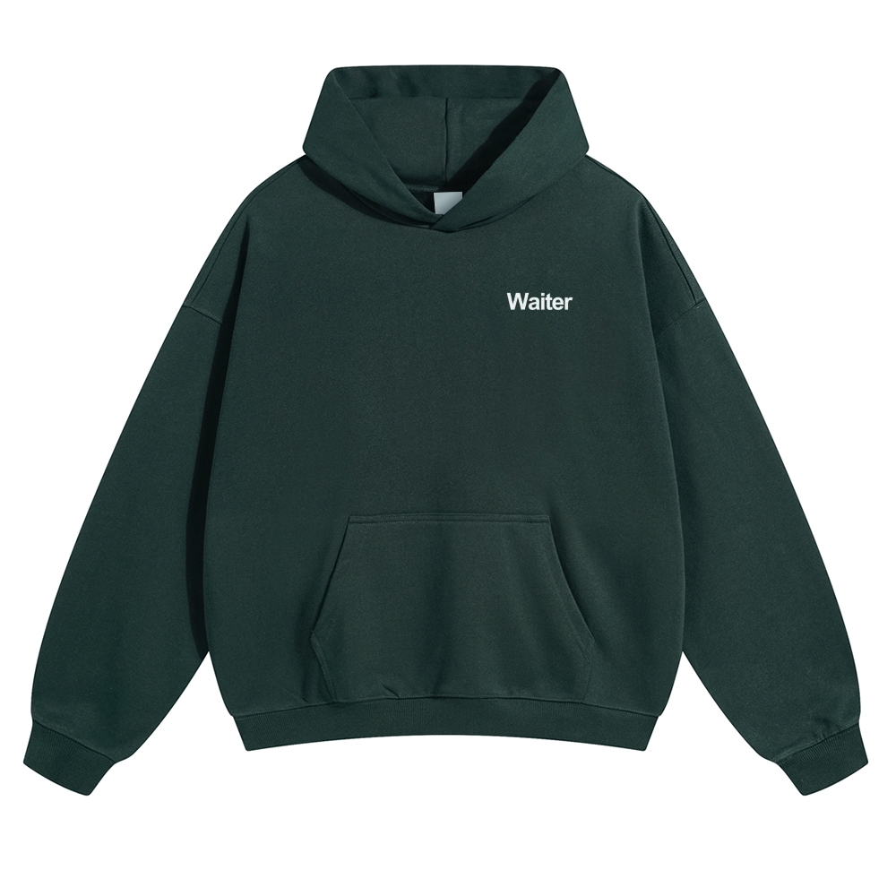 Waiter Solid Color Hoodie Customscool