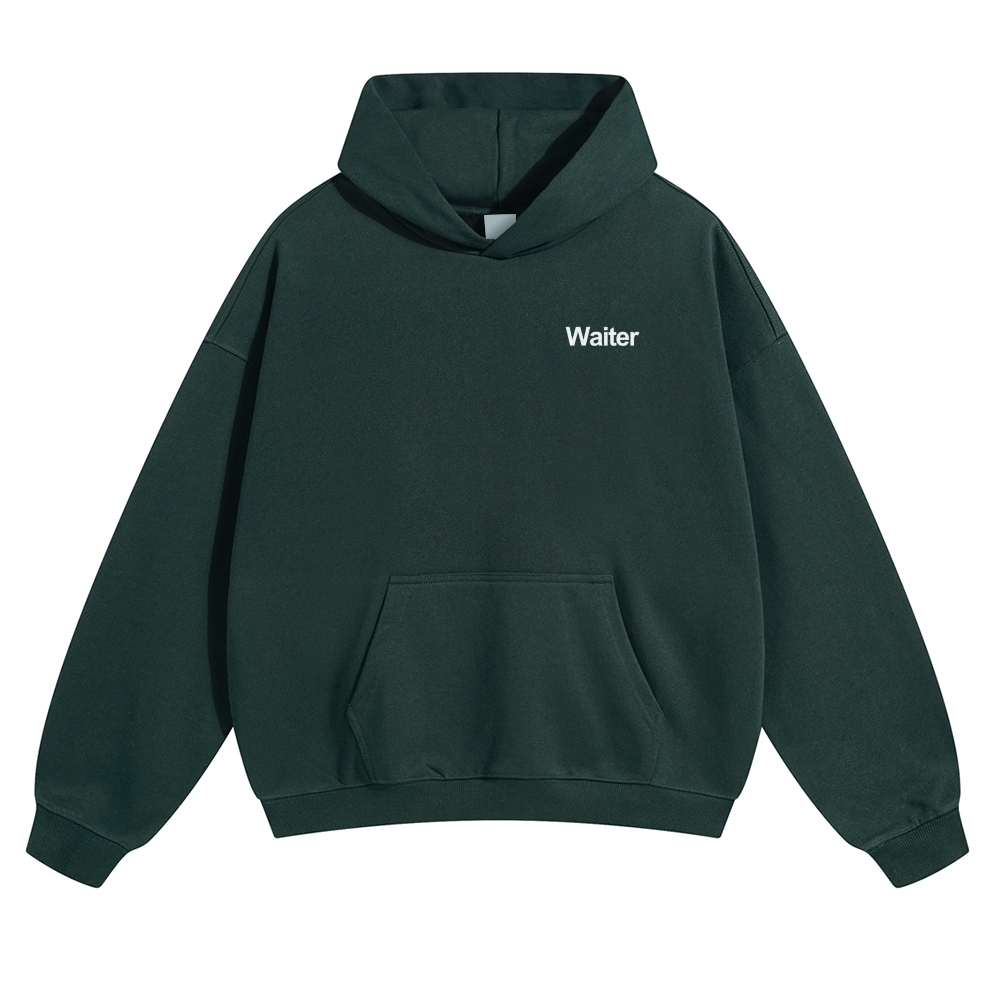 Waiter Solid Color Hoodie Customscool