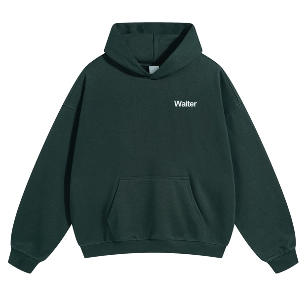 Waiter Solid Color Hoodie Customscool