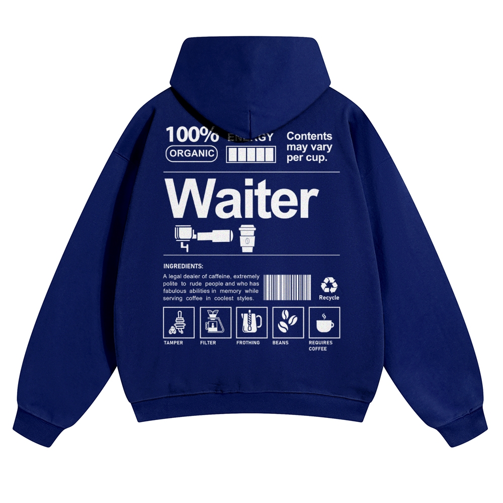 Waiter Solid Color Hoodie Customscool