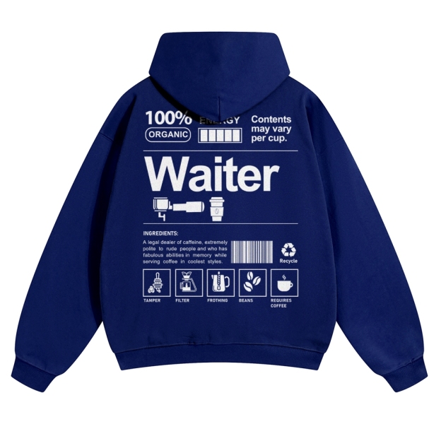 Waiter Solid Color Hoodie Customscool