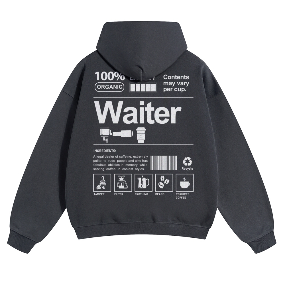 Waiter Solid Color Hoodie Customscool