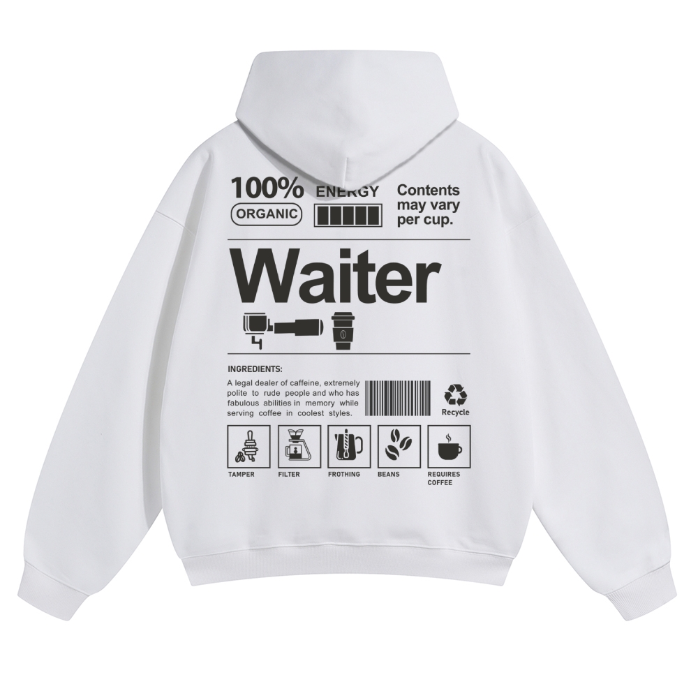 Waiter Solid Color Hoodie Customscool