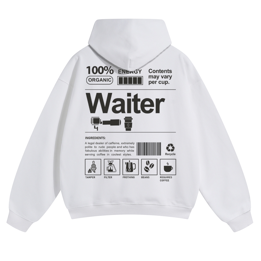 Waiter Solid Color Hoodie Customscool