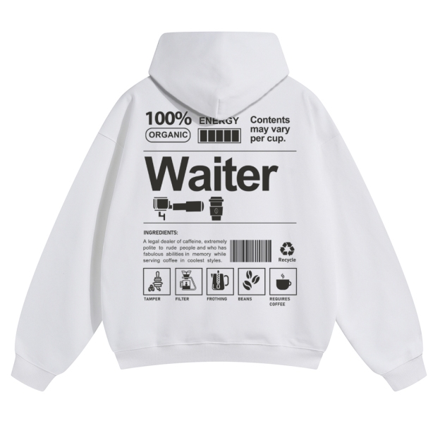 Waiter Solid Color Hoodie Customscool