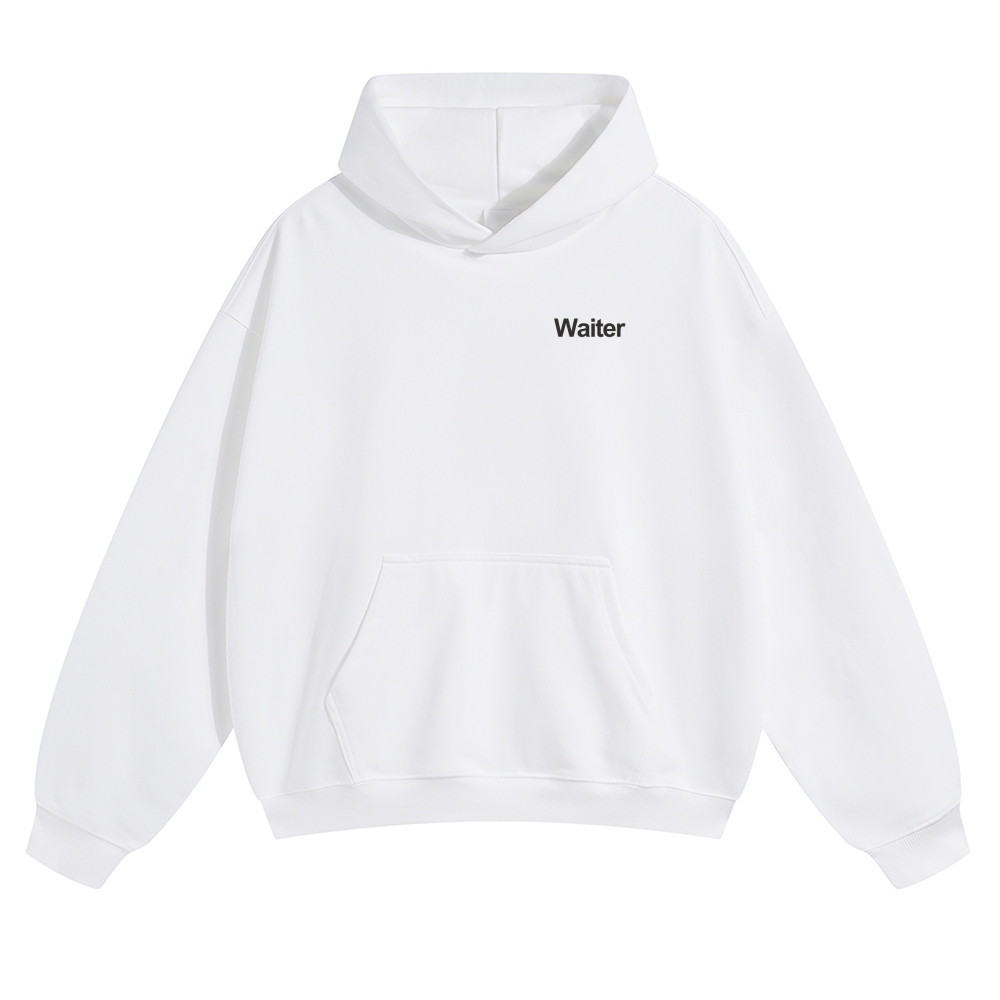 Waiter Solid Color Hoodie Customscool