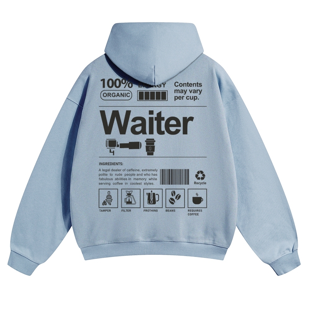 Waiter Solid Color Hoodie Customscool