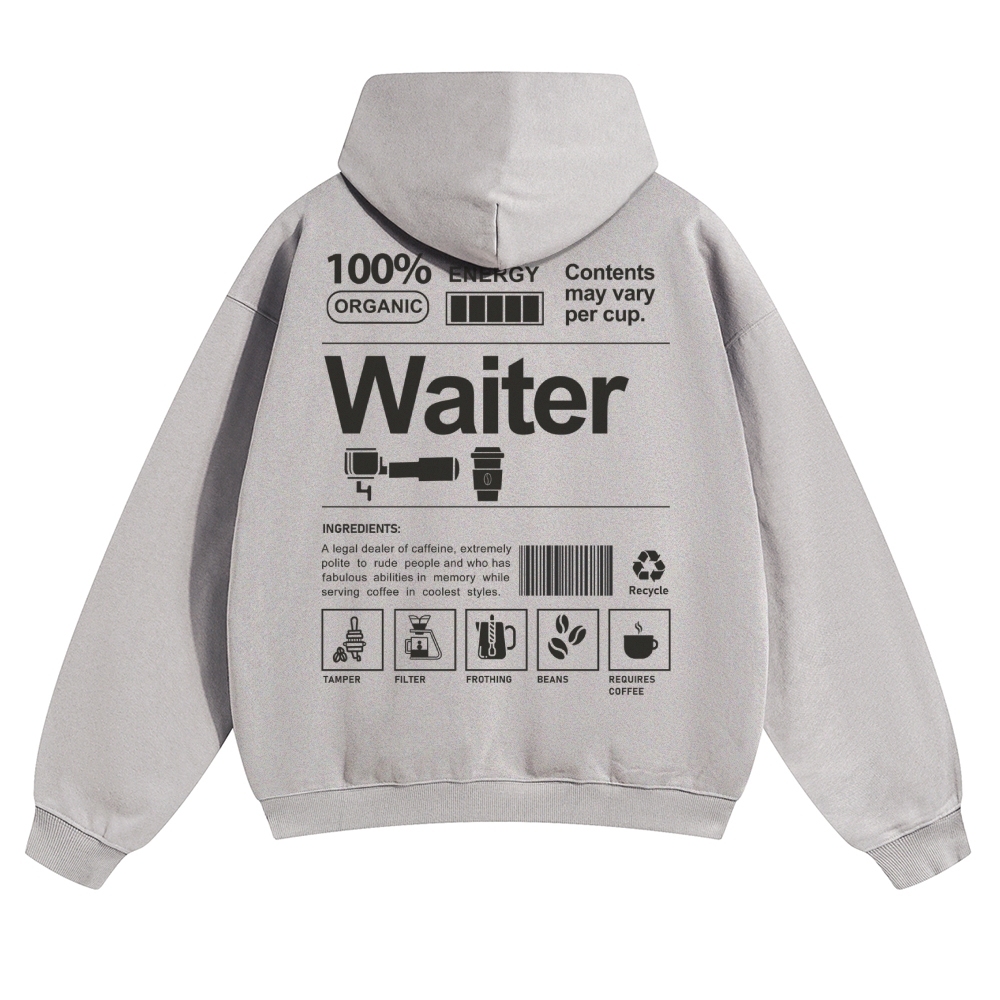 Waiter Solid Color Hoodie Customscool