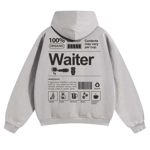 Waiter Solid Color Hoodie Customscool