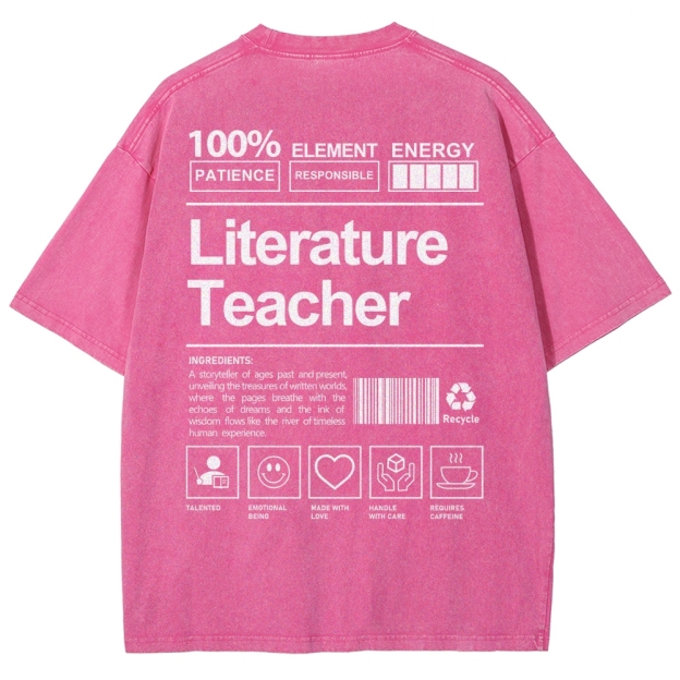 Literature Teacher Unisex Fit Washed T-Shirt Customscool