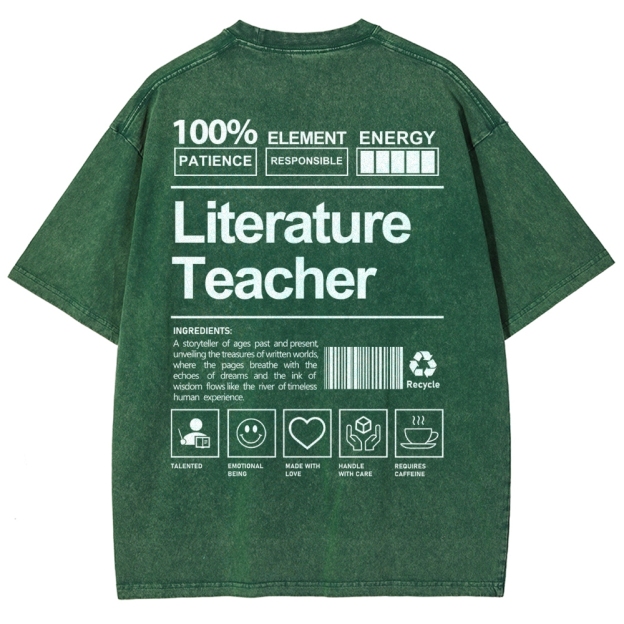 Literature Teacher Unisex Fit Washed T-Shirt Customscool