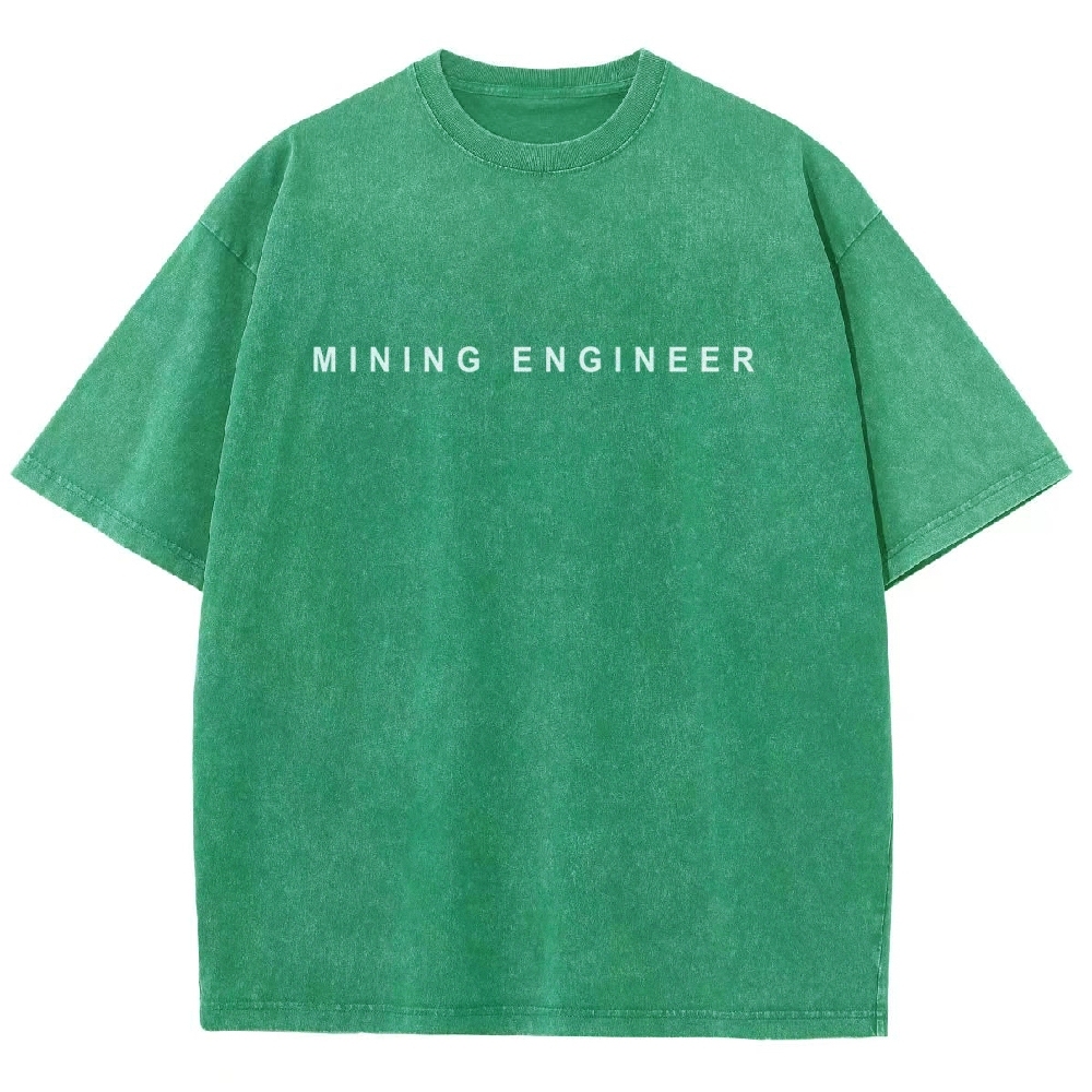 Mining Engineer Addcustom QR Code Unisex Fit Washed T-Shirt