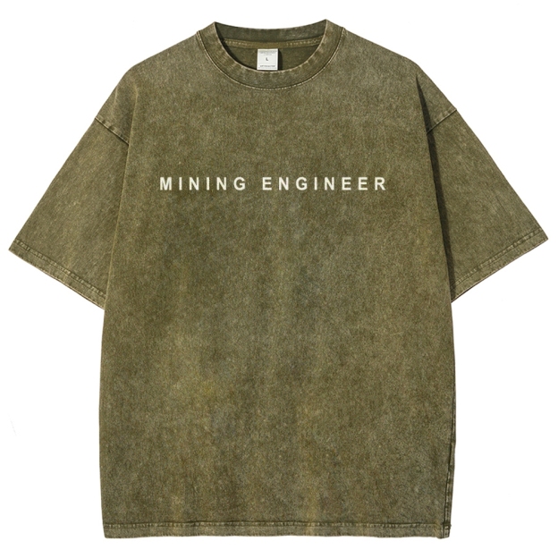 Mining Engineer Addcustom QR Code Unisex Fit Washed T-Shirt