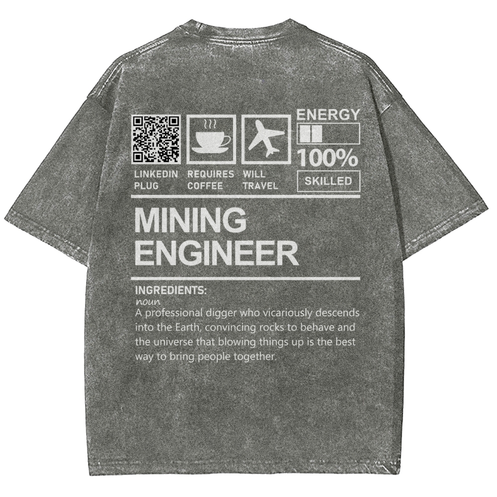 Mining Engineer Addcustom QR Code Unisex Fit Washed T-Shirt