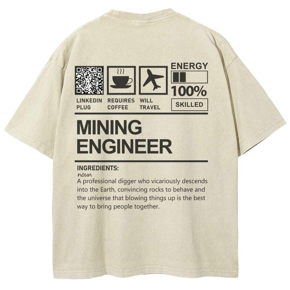 Mining Engineer Addcustom QR Code Unisex Fit Washed T-Shirt